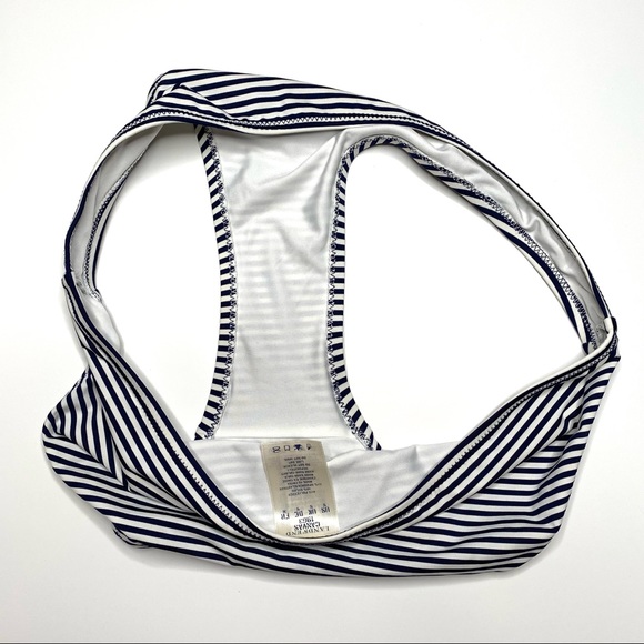 Lands’ End Navy White Striped Ruffled Bikini Set - Picture 10 of 16